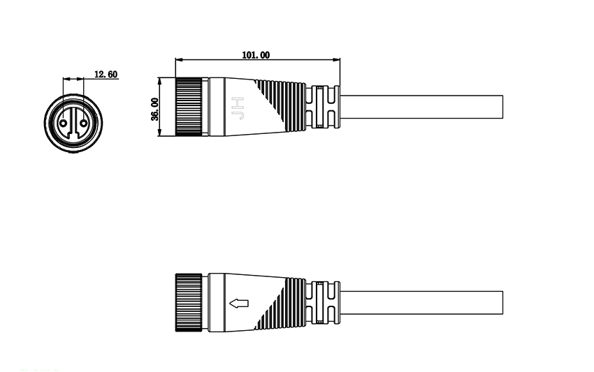 Drawings of M15 waterproof circular connector M15 2P female.jpg