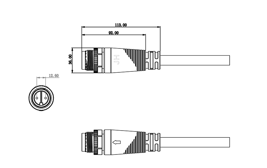 Drawings of M15 waterproof circular connector M15 2P male.jpg