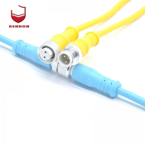 Waterproof Cable To Chassis Connector M12 Female Y Split One To Two Waterproof Connector