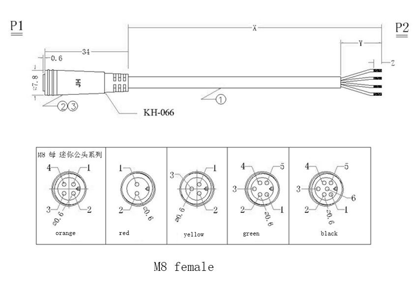 Drawings of m8 waterproof connector factory female 1.jpg