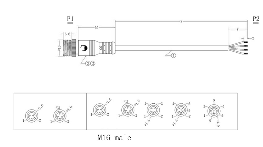Drawings of M16 miniature waterproof connectors male waterproof cables.jpg