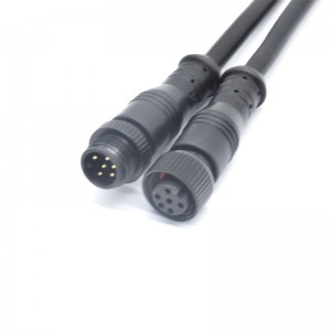 M12 6 PIN lighting signal controller cable wire male female ip67 waterproof led connector