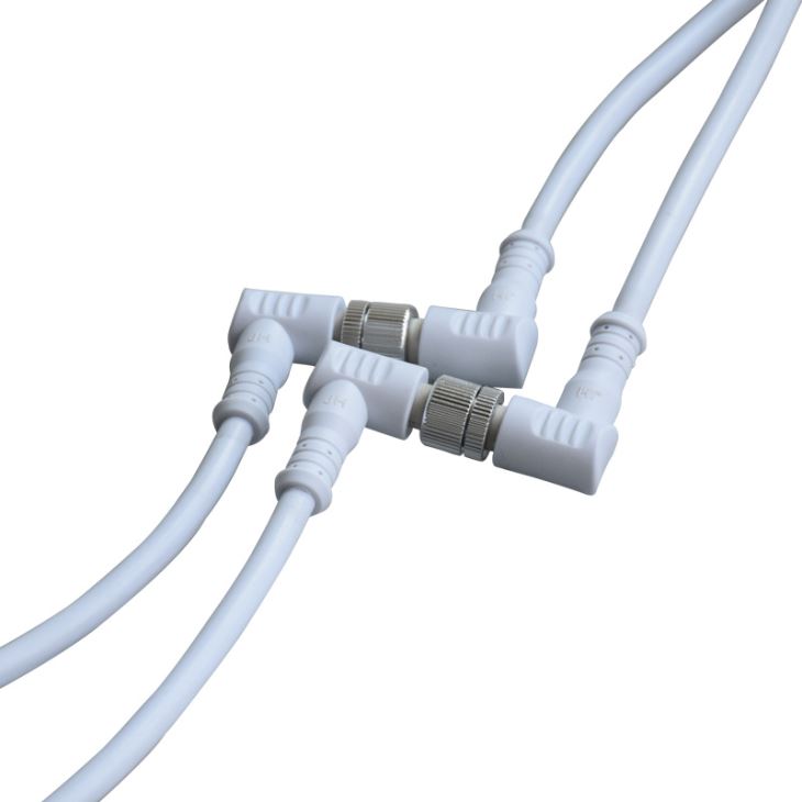 M12 Elbow IP67 Waterproof Connector Plugs