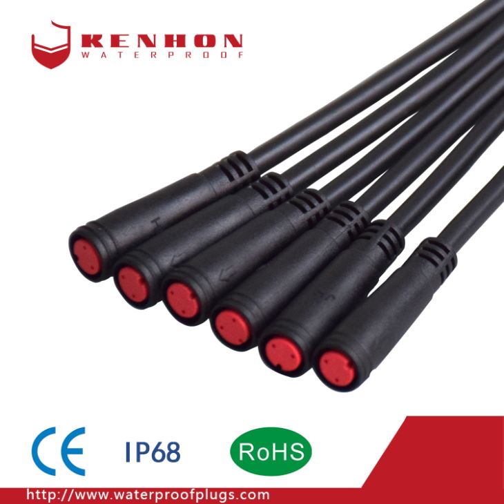OEM Supply 2 Pin Connector Waterproof Power Cable - M8 Male Female Waterproof Connectors – Kenhon